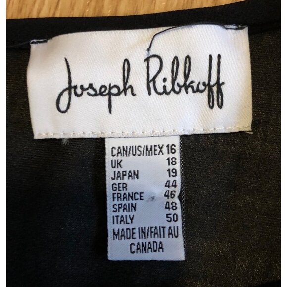 Joseph Ribkoff Dress Black & White Geometric Stripe Print 3/4 Sleeves Size 16 - Picture 2 of 5